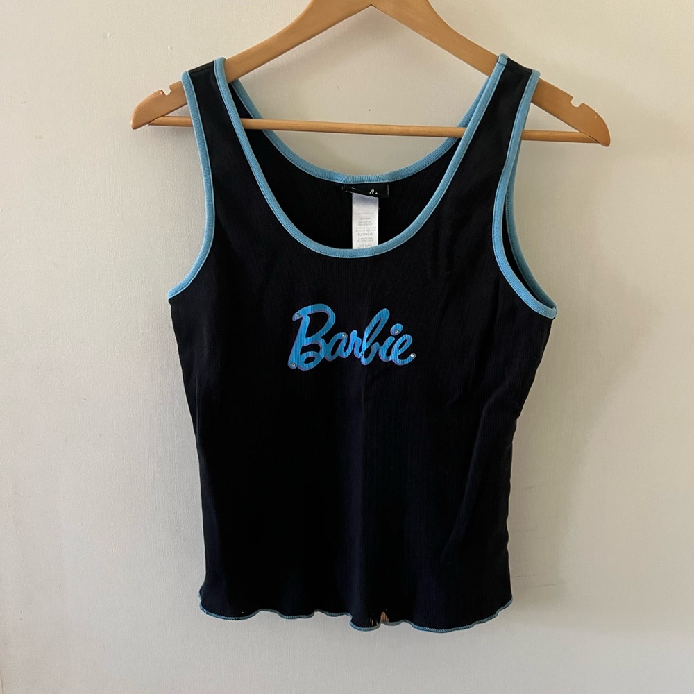 Vintage Barbie Rhinestone Tank Top Blue
